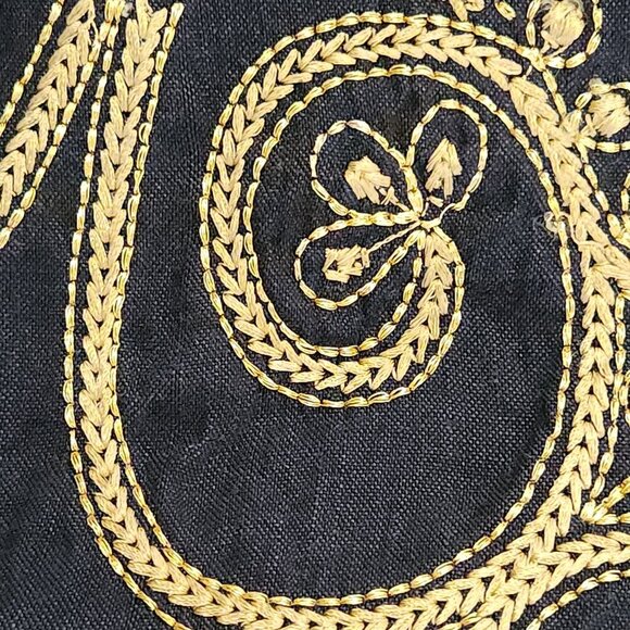 Lino U.S.A. Skirt Womens Size XL Black embroidered Lined Knee Length Flowy - Picture 3 of 3